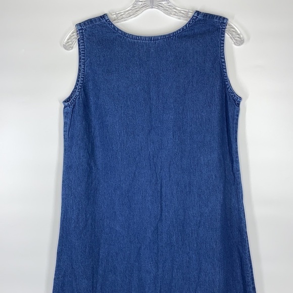 Vintage New Directions Feline Cat Denim Maxi Sleeveless Dress Size Medium NWT - Picture 2 of 12